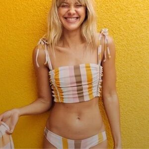 Aerie ribbed striped bikini set